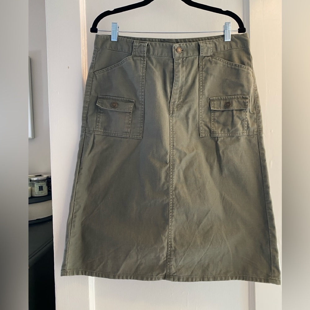 GAP Olive Green Utility Midi Skirt